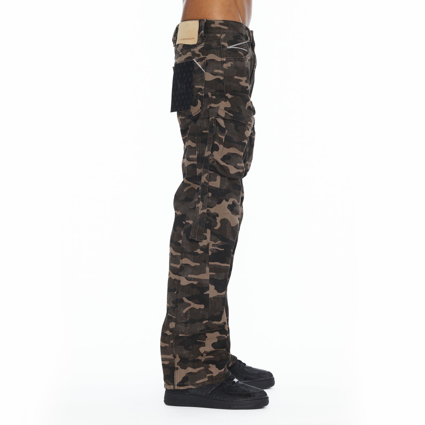 Cult's Grunge Baggy Cargo 610 Jeans In Java Camo