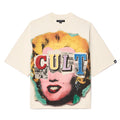 Cult's Oversized Short Sleeve Crew Neck Tee "Every Secret Has A Lie In Winter White