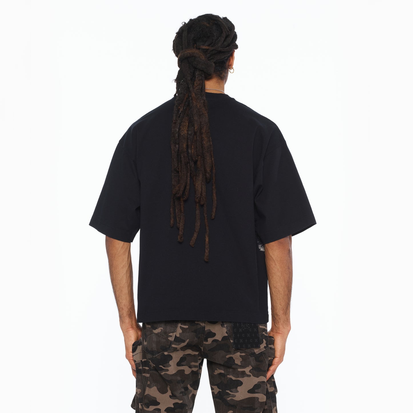 Cult's Oversized Short Sleeve Crew Neck Tee "Money On My Mind" 260 In Black