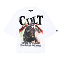 Cult's Oversized Short Sleeve Crew Neck Tee "Cult Anarchy" 260 Gram In White