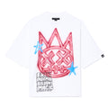 Cult's Oversized Short Sleeve Crew Neck Tee "Airbrushed" 260 Grams In White