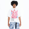 Cult's Oversized Short Sleeve Crew Neck Tee "Airbrushed" 260 Grams In White