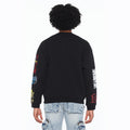 Cult's French Terry Fleece Crew Sweatshirt "Culture" 620 Grams In Black