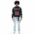 Cult's French Terry Fleece Crew Sweatshirt "Culture" 620 Grams In Black