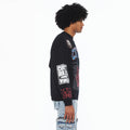 Cult's French Terry Fleece Crew Sweatshirt "Culture" 620 Grams In Black