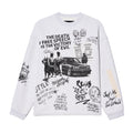 Cult's French Terry Fleece Crew Sweatshirt "The Death Of Free Speec In Heather Grey