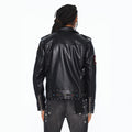 Cult's Leather Moto Jacket "Stars" In Black