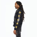 Cult's Leather Moto Jacket "Stars" In Black