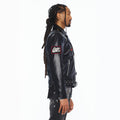 Cult's Leather Moto Jacket "Stars" In Black