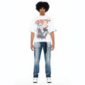 Cult's Oversized Short Sleeve Crew Neck Tee "Worldwide" 260 Grams In White