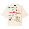 Cult's Oversized Short Sleeve Crew Neck Tee "Graffiti" 260 Grams In Winter White