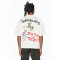 Cult's Oversized Short Sleeve Crew Neck Tee "Graffiti" 260 Grams In Winter White