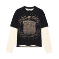 Cult's Long Sleeve Layered Thermal Tee "Rock N Roll Saved My Soul" In Black