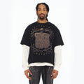 Cult's Long Sleeve Layered Thermal Tee "Rock N Roll Saved My Soul" In Black