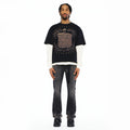 Cult's Long Sleeve Layered Thermal Tee "Rock N Roll Saved My Soul" In Black
