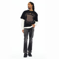 Cult's Long Sleeve Layered Thermal Tee "Rock N Roll Saved My Soul" In Black