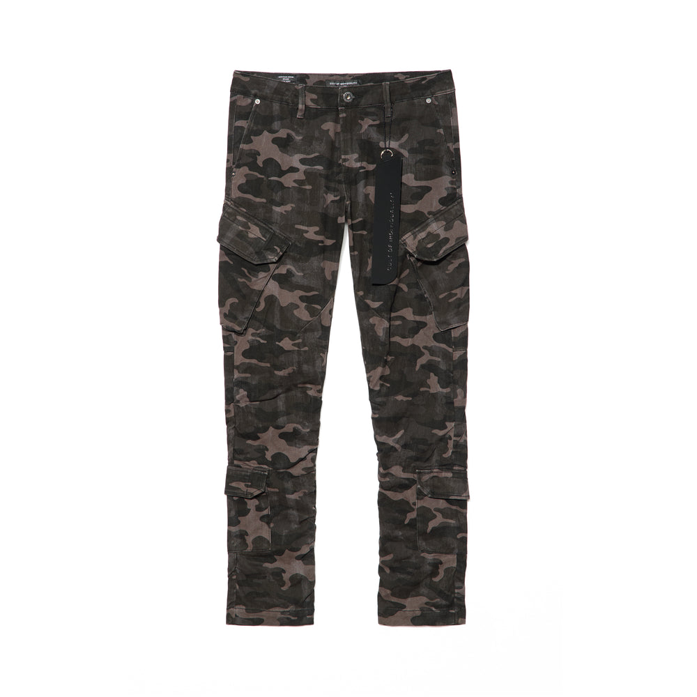 Cult's Rocker Slim Straight Cargo 606 Jeans In Peat Camo