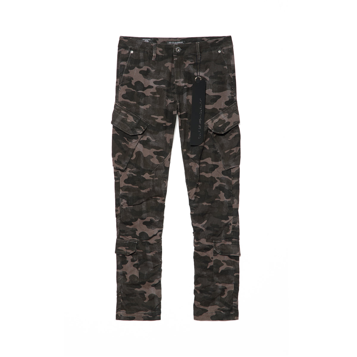 Cult's Rocker Slim Straight Cargo 606 Jeans In Peat Camo