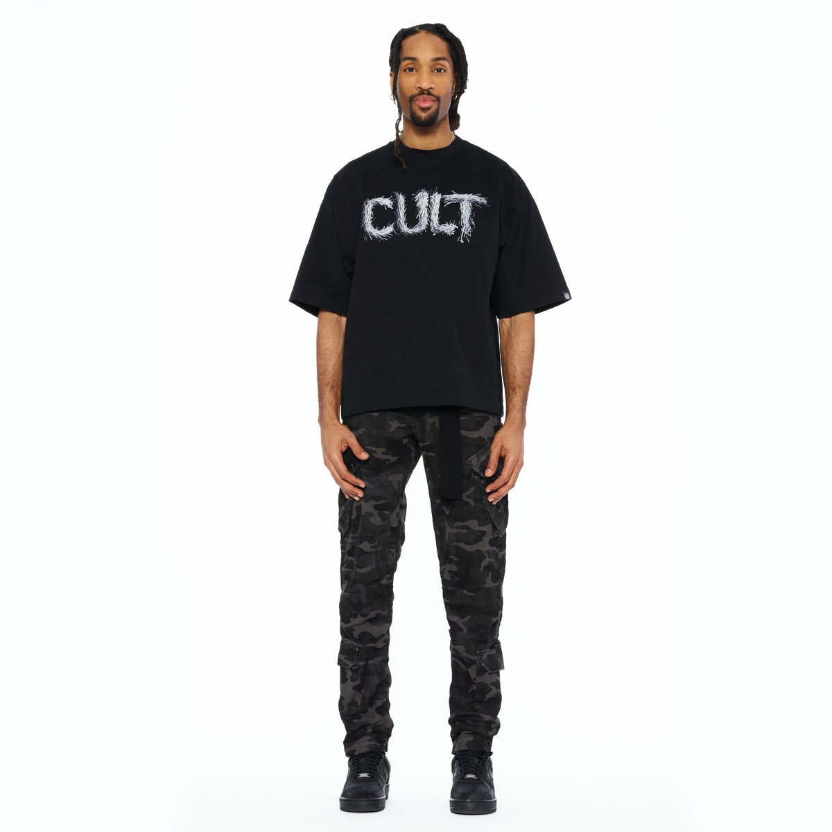 Cult's Rocker Slim Straight Cargo 606 Jeans In Peat Camo