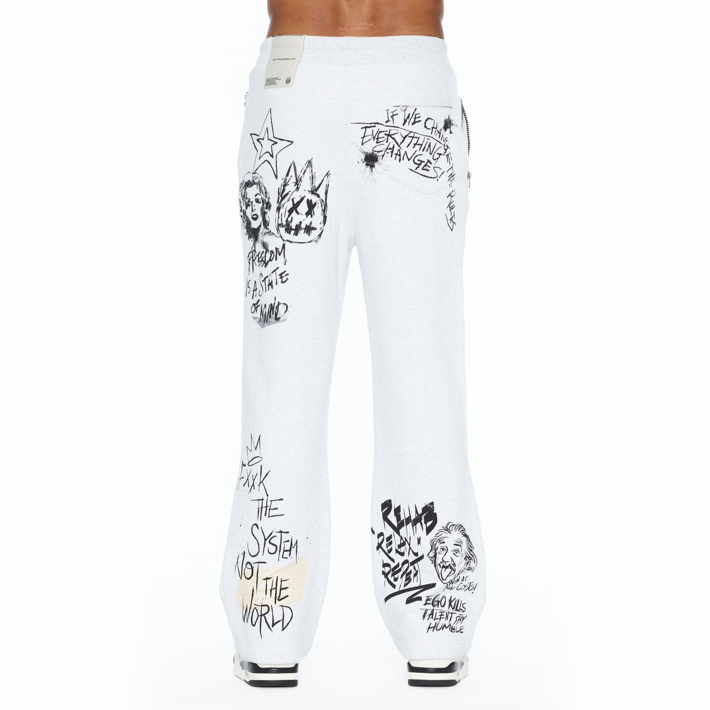 Cult's French Terry Open Hem Sweatpants 620 Grams In Heather Grey