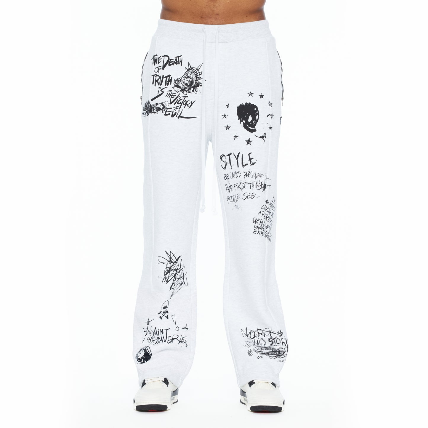 Cult's French Terry Open Hem Sweatpants 620 Grams In Heather Grey