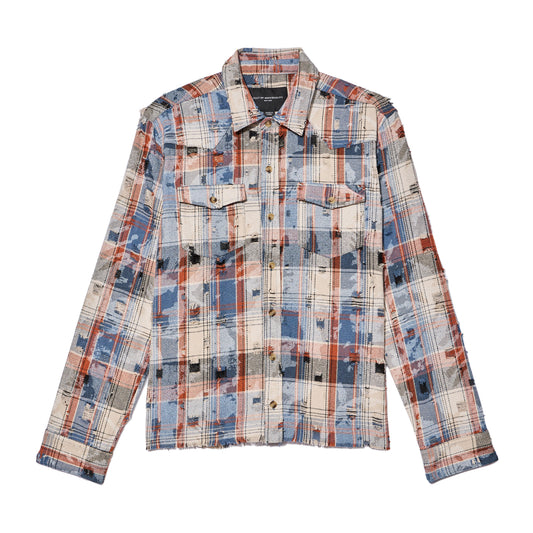 Cult's L/S Vintage Embroidered Plaid Woven Shirt In Harvest Plaid