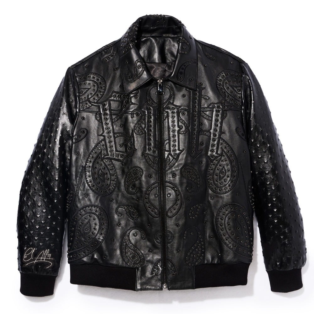 Cult's Cult X El Alfa Cow Leather Jacket In Black