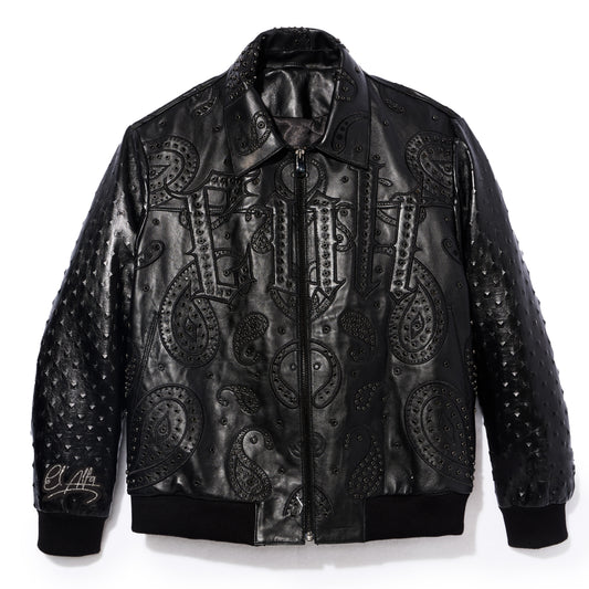 Cult's Cult X El Alfa Cow Leather Jacket In Black