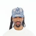 Cult X El Alfa Paisley Panel A Frame Trucker Hat In Light Blue