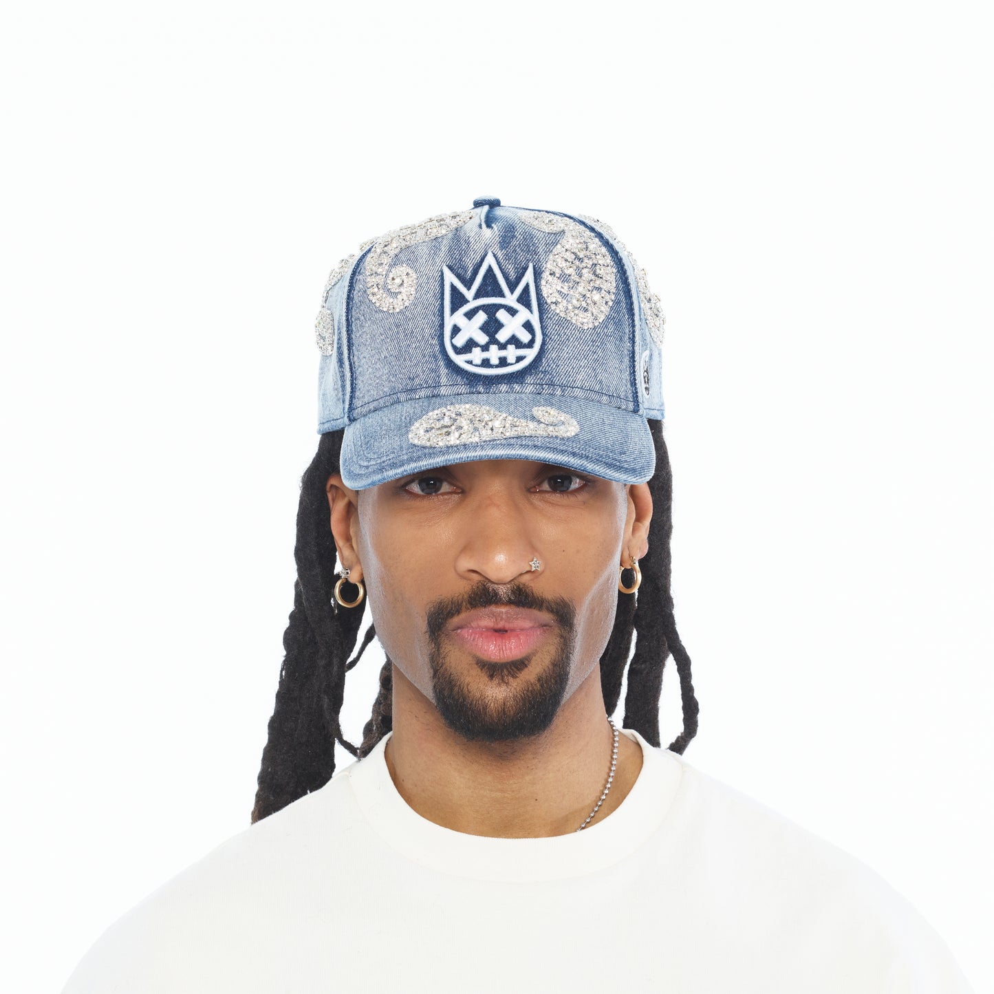Cult X El Alfa Paisley Panel A Frame Trucker Hat In Light Blue