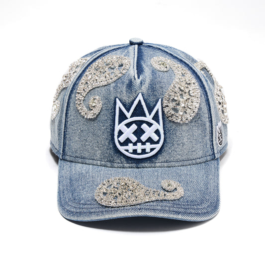 Cult X El Alfa Paisley Panel A Frame Trucker Hat In Light Blue