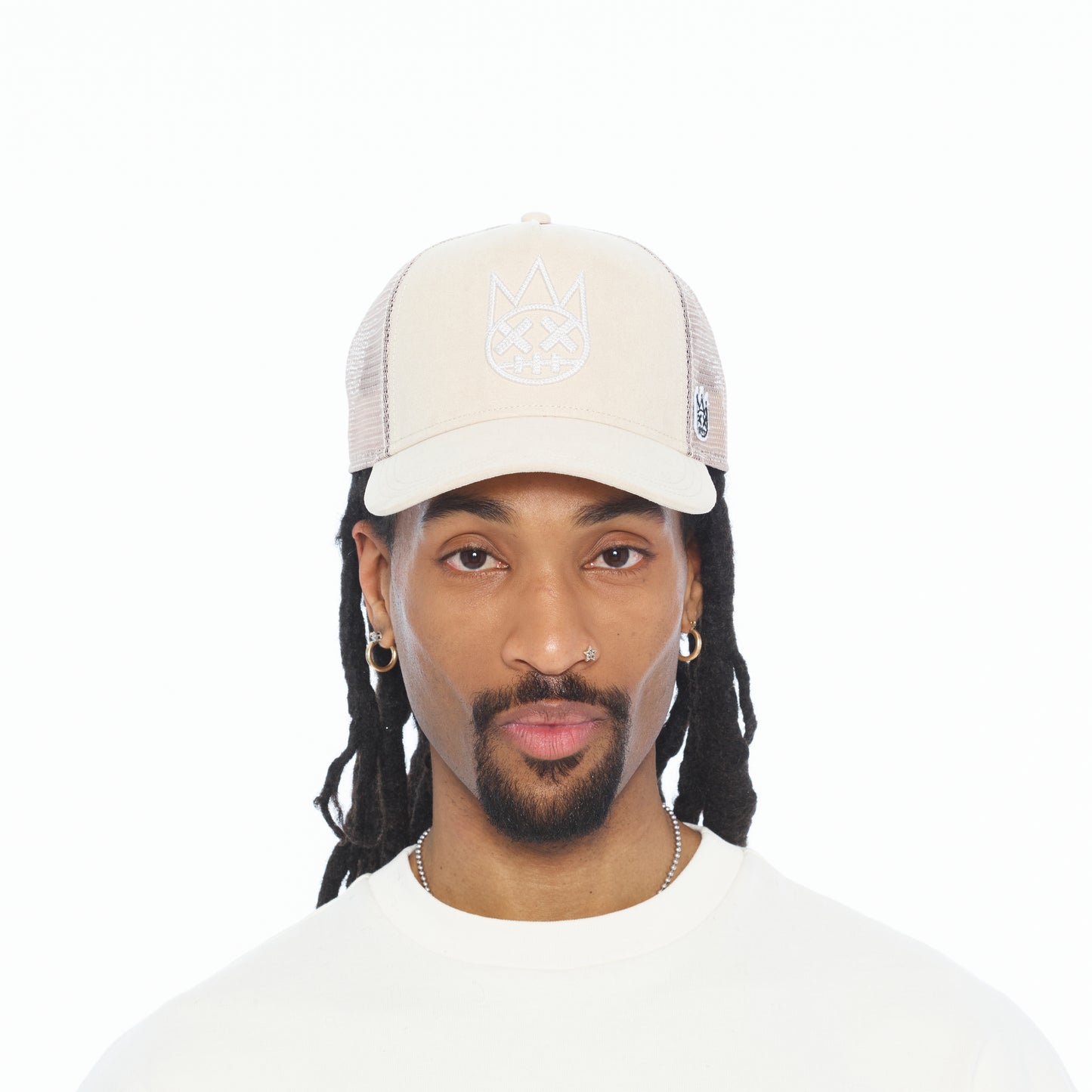Cult's Logo Mesh Back Trucker Hat In Cream