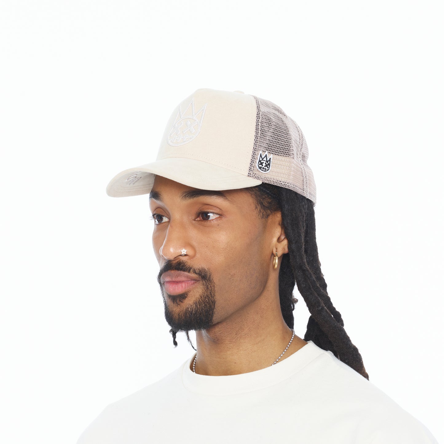 Cult's Logo Mesh Back Trucker Hat In Cream