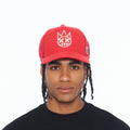 Cult's Logo Mesh Back Trucker Hat In Racing Red
