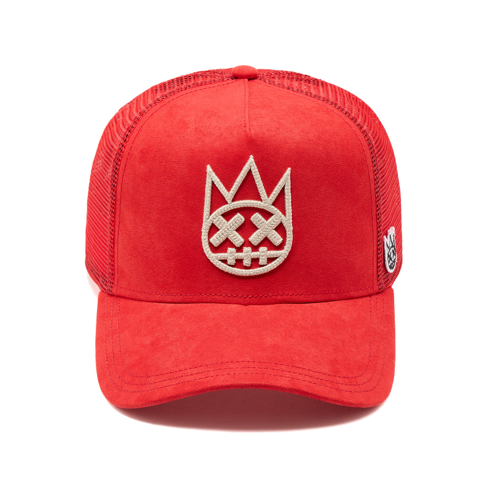 Cult's Logo Mesh Back Trucker Hat In Racing Red