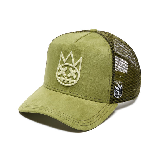 Cult's Logo Mesh Back Trucker Hat In Sphagnum