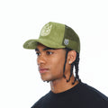 Cult's Logo Mesh Back Trucker Hat In Sphagnum