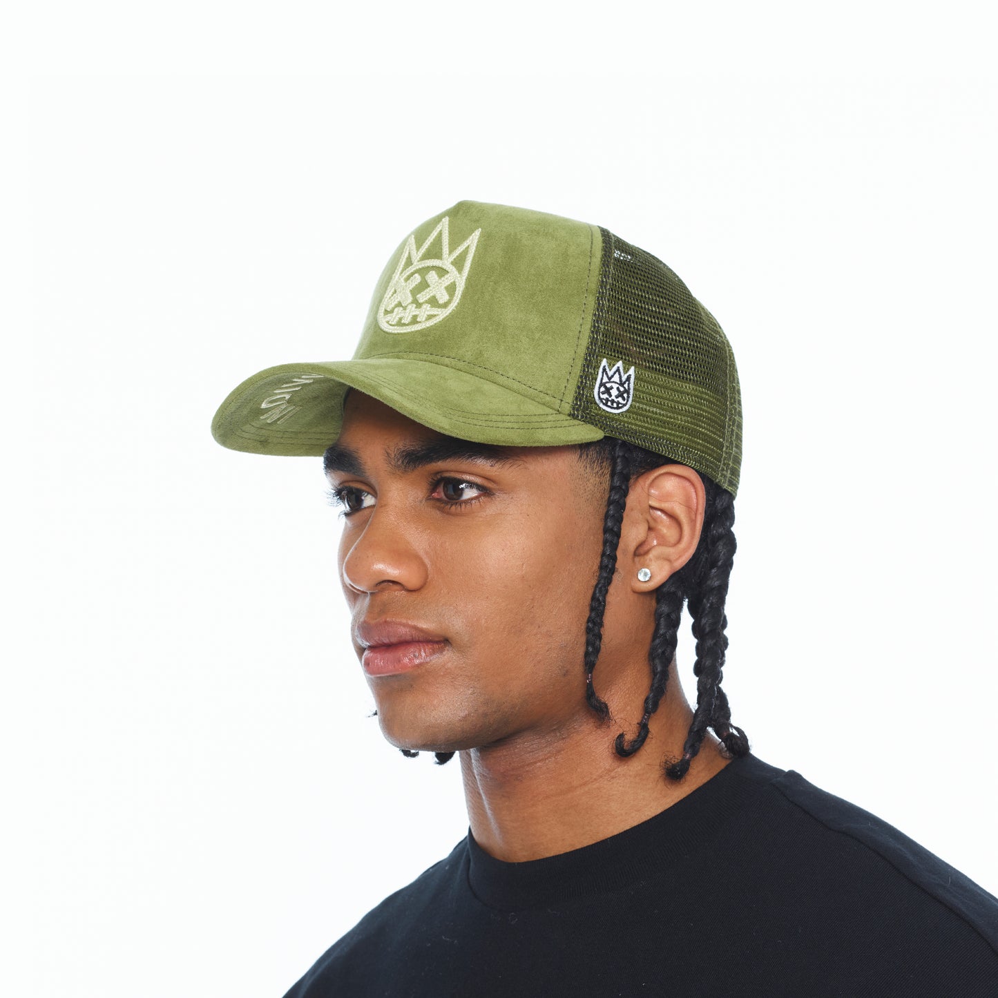 Cult's Logo Mesh Back Trucker Hat In Sphagnum