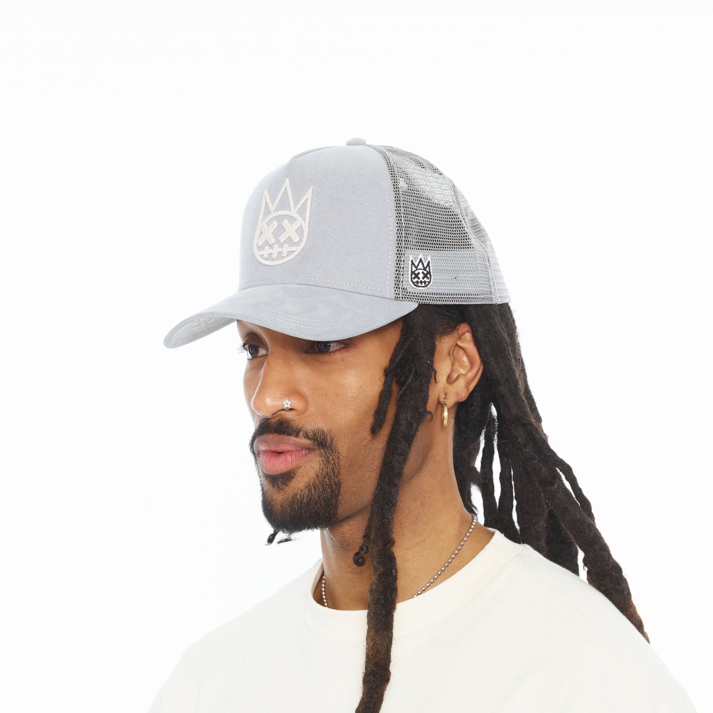 Cult's Logo Mesh Back Trucker Hat In Grey