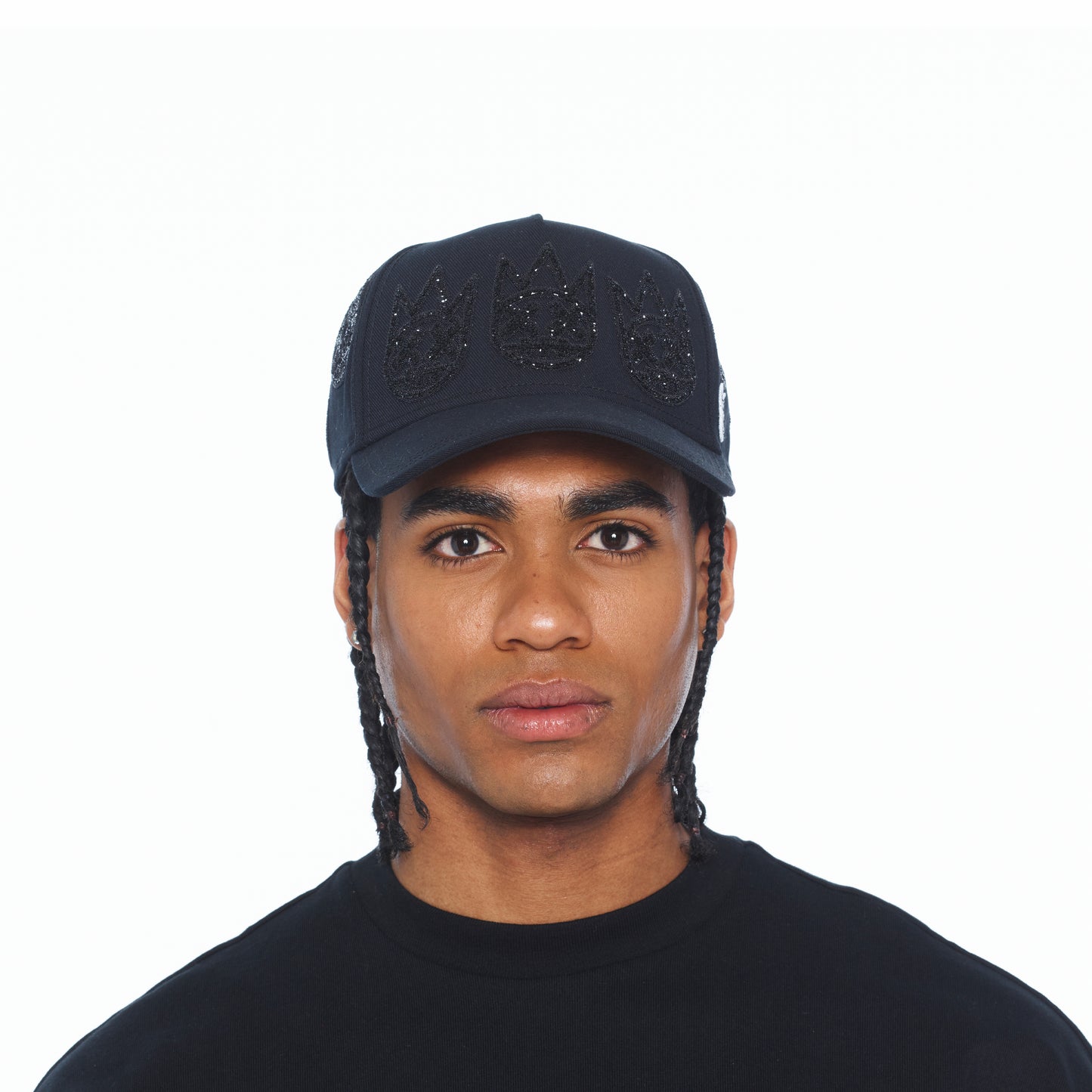 Cult X El Alfa A Frame Hat "Multi Black Crystal Logo" In Black