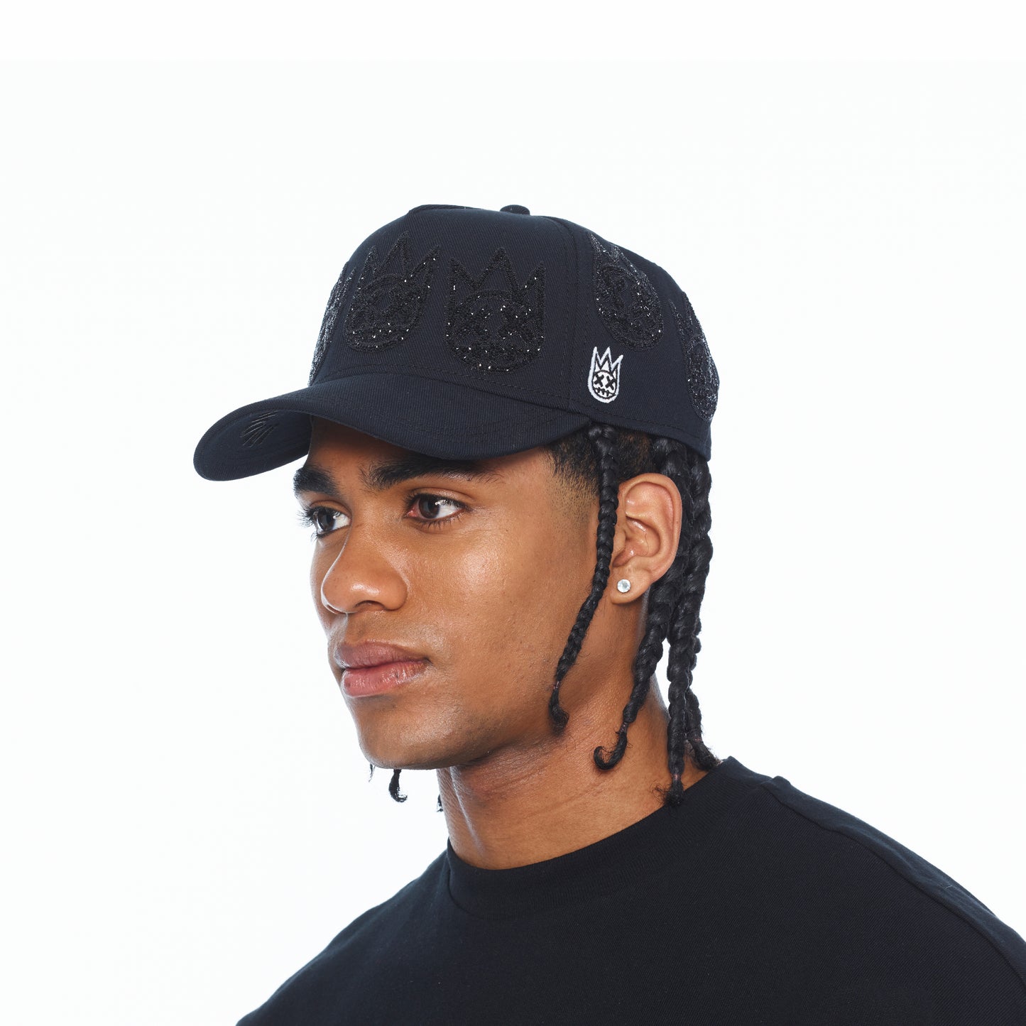 Cult X El Alfa A Frame Hat "Multi Black Crystal Logo" In Black