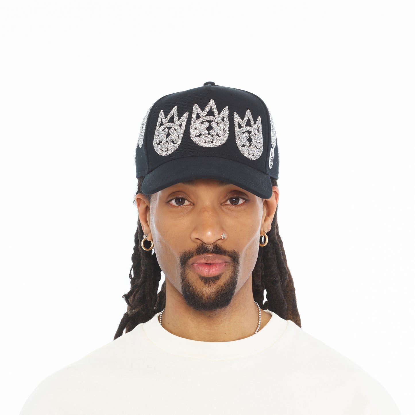 Cult X El Alfa A Frame Hat "Multi Crystal Logo" In Black