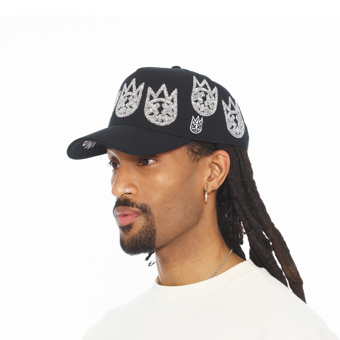 Cult X El Alfa A Frame Hat "Multi Crystal Logo" In Black