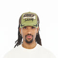 Cult's Mesh Back Trucker Hat "Cult Racing" In Olive