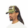 Cult's Mesh Back Trucker Hat "Cult Racing" In Olive