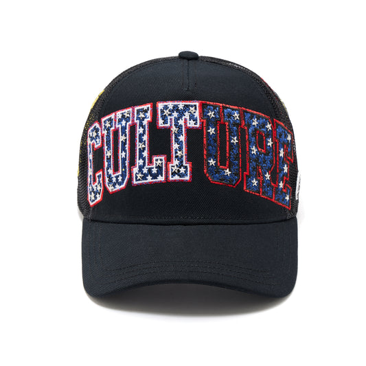 Cult's Mesh Back Trucker Hat "Culture" In Black