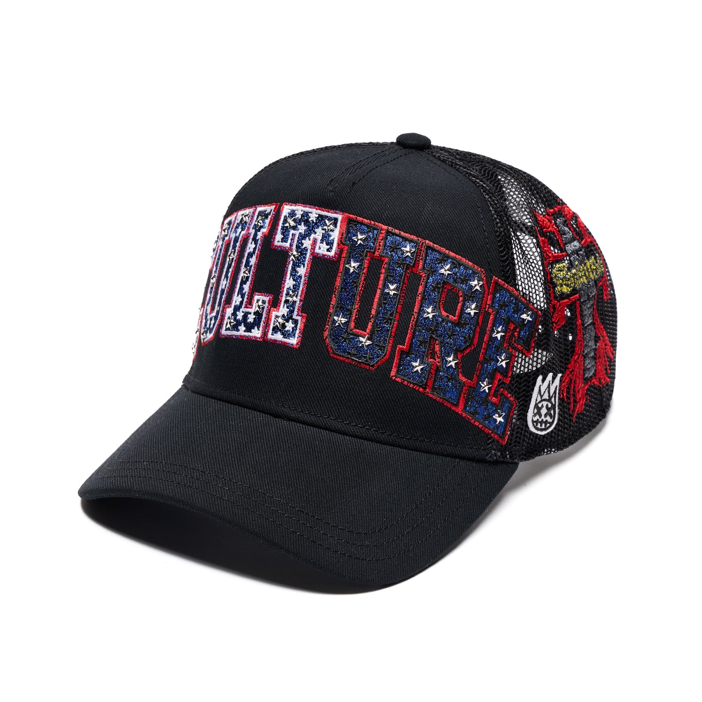 Cult's Mesh Back Trucker Hat "Culture" In Black
