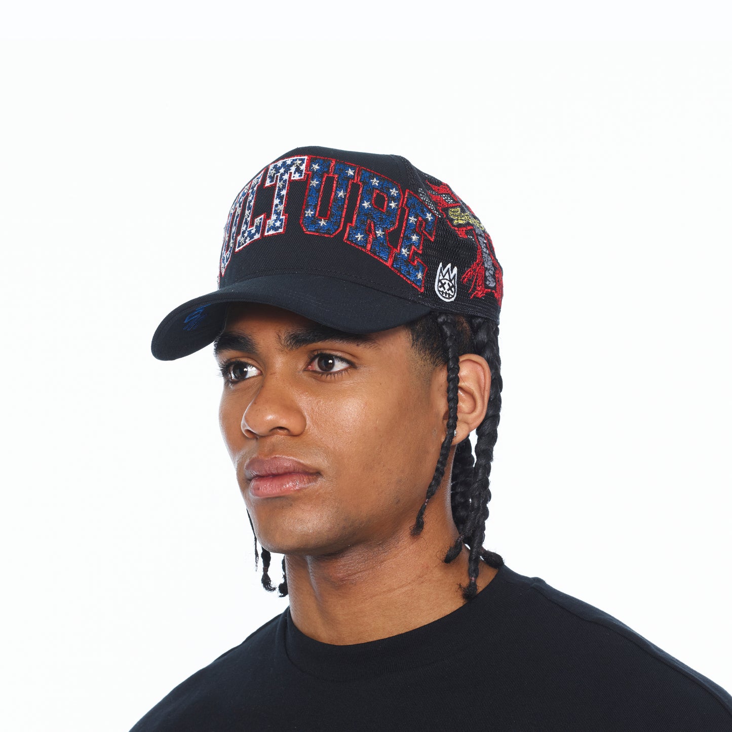 Cult's Mesh Back Trucker Hat "Culture" In Black