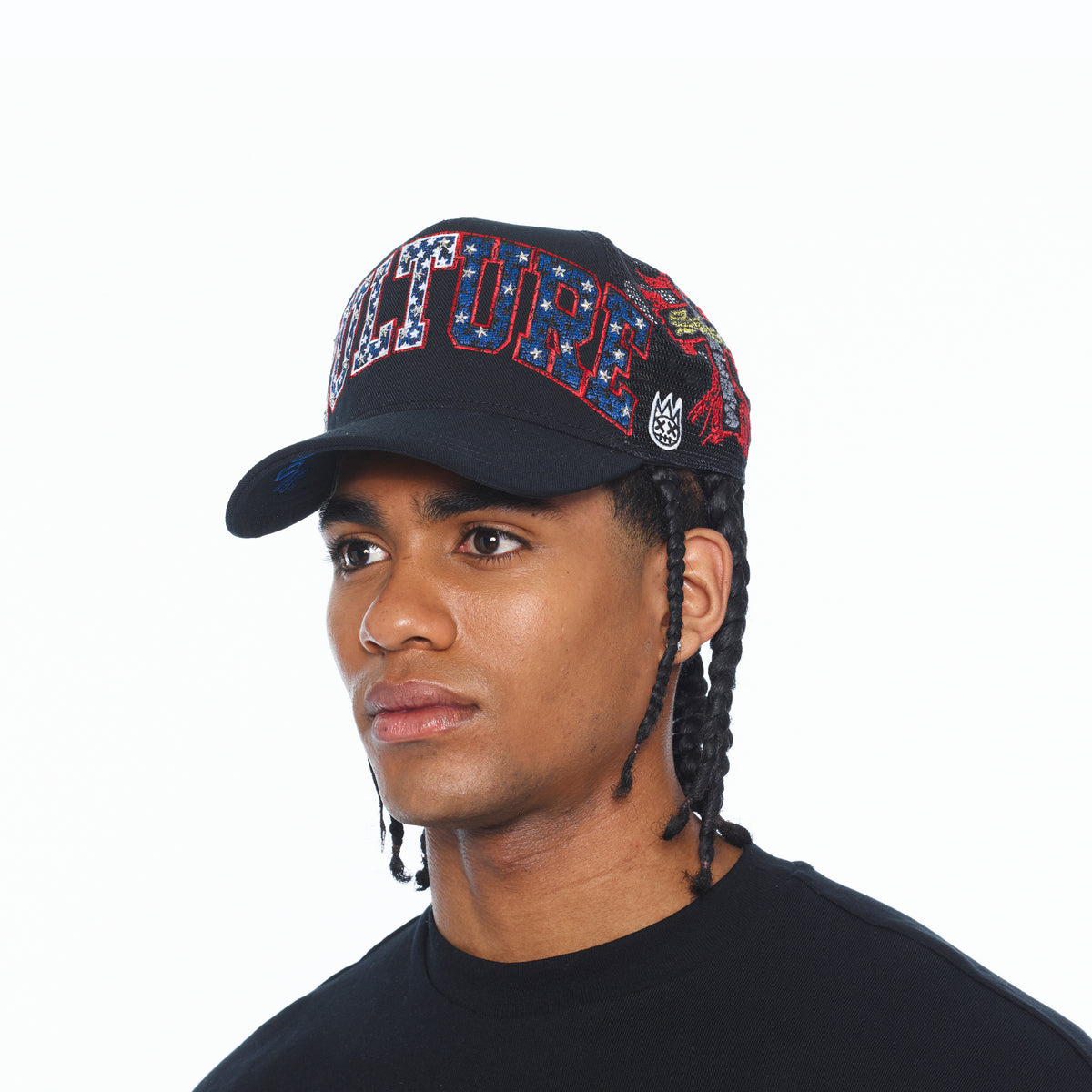Cult's Mesh Back Trucker Hat "Culture" In Black
