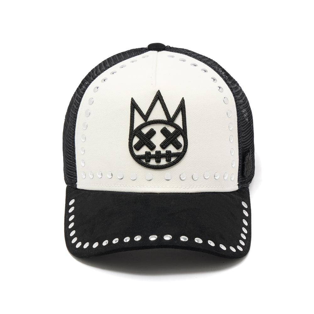 Cult's Mesh Back Trucker Hat "Divine Sounds" In Black/White